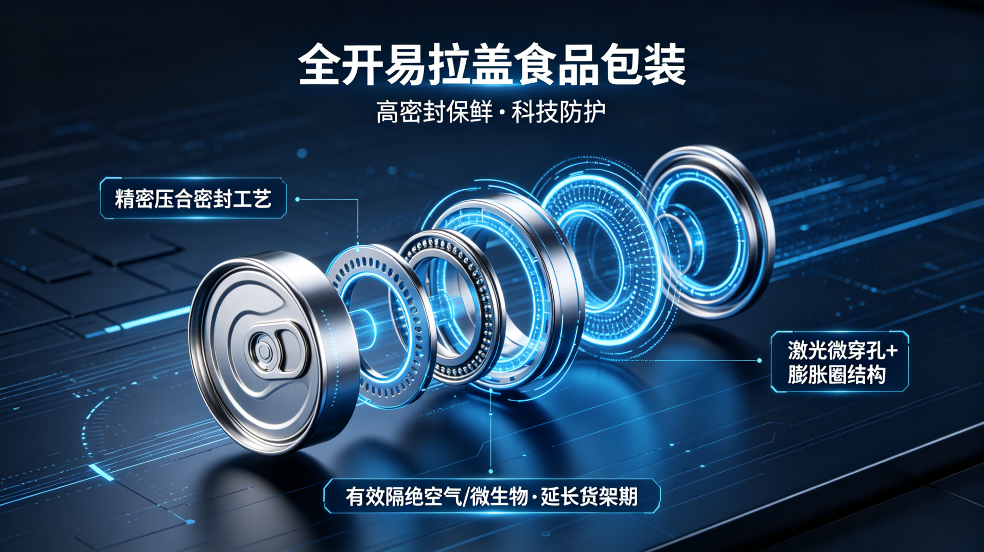 易拉盖高密封保鲜，延长食品货架期