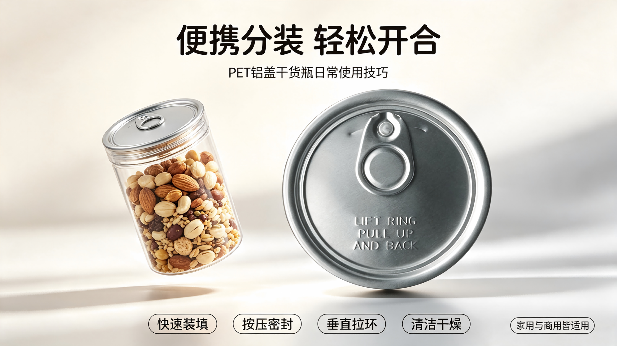 Daily Usage Tips of Portable Aluminum-lid PET Bottles for Dry Goods