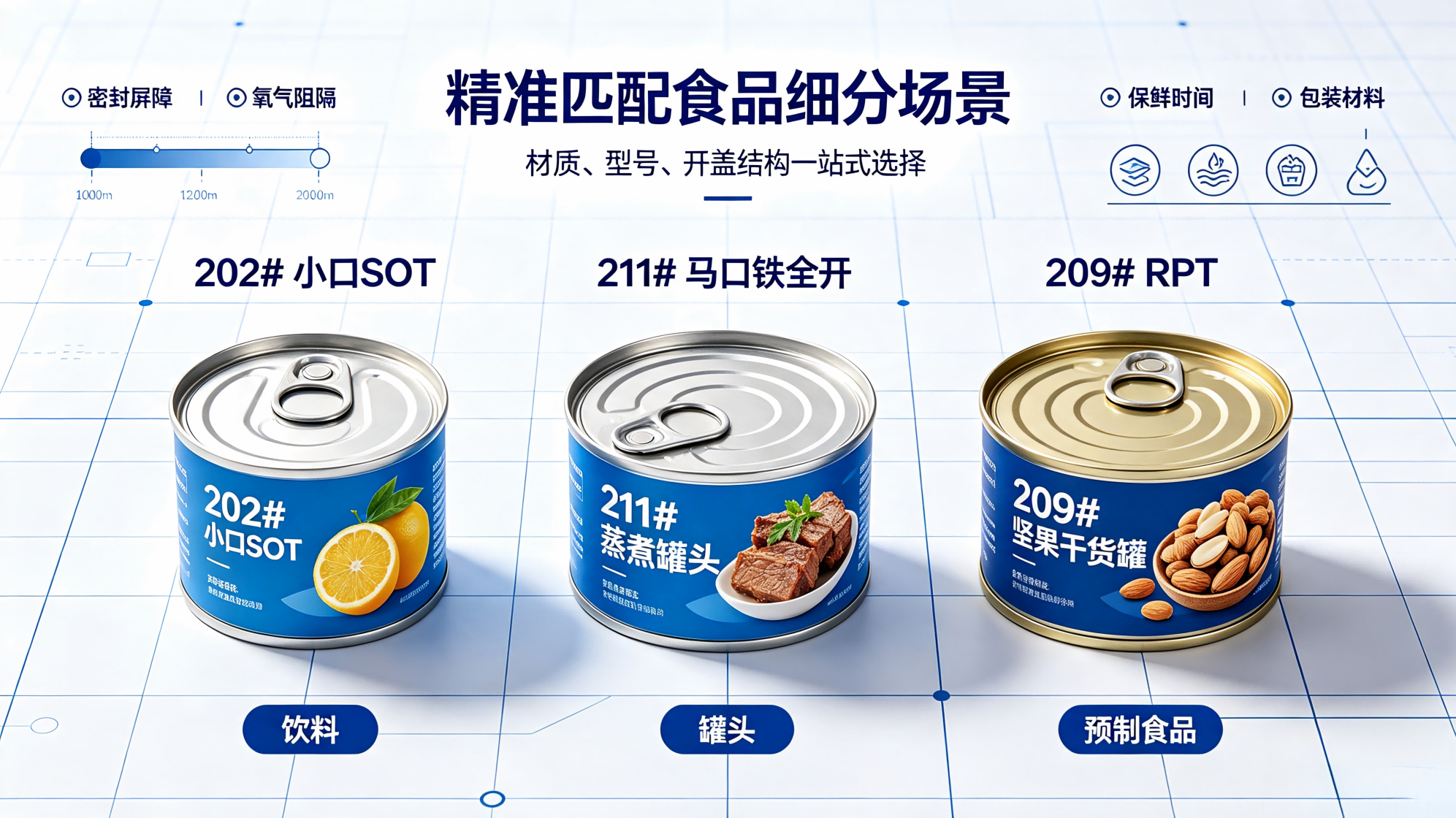 Size-Matched Easy Open Ends for Segmented Food Scenarios