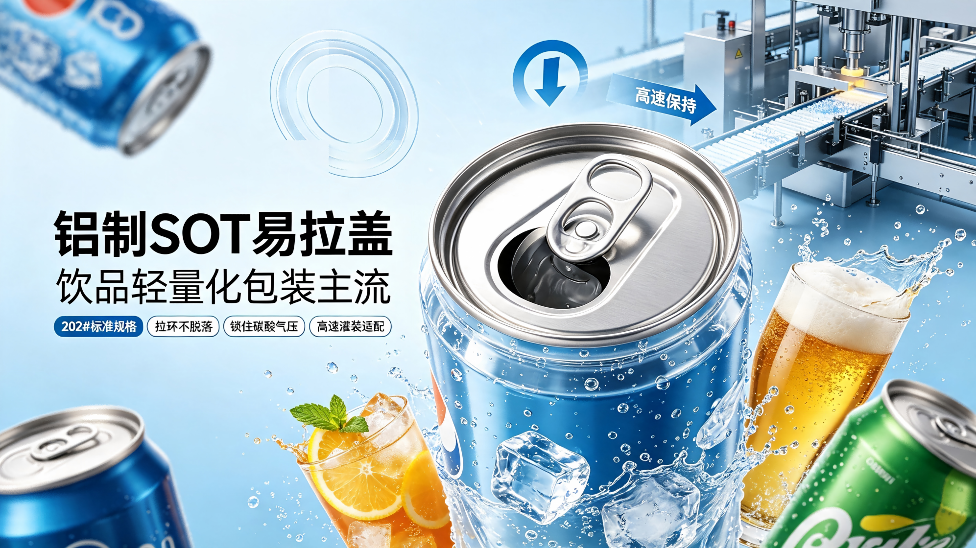 铝制 SOT 易拉盖,饮品轻量化包装主流