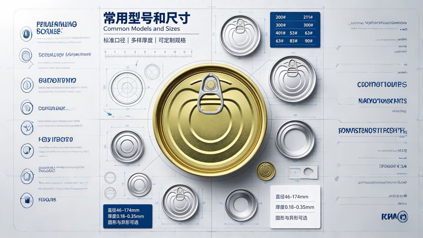 Common Models and Sizes of Tinplate Easy-Open Ends