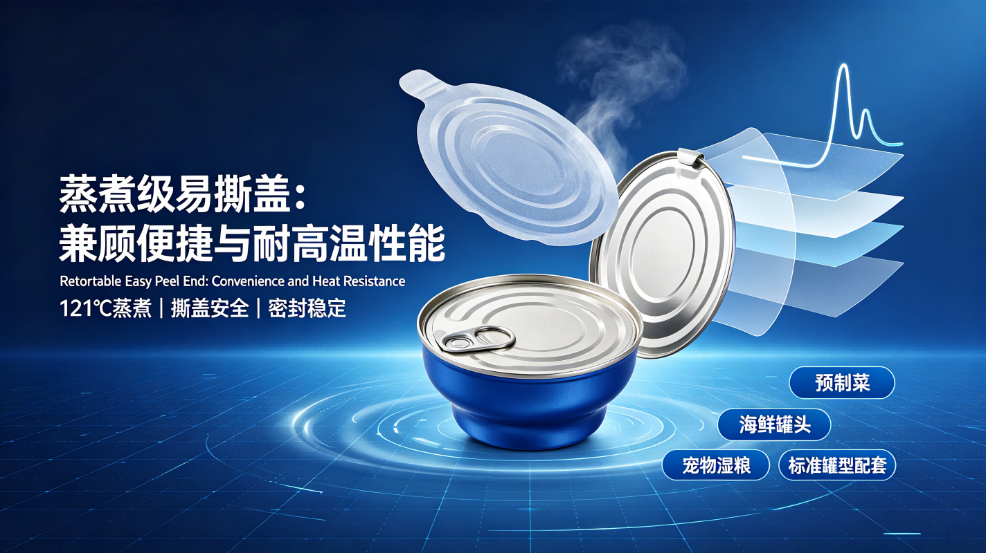 蒸煮级易撕盖，兼顾便捷与耐高温性能